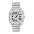 CTR Fully Iced Moissanite Watch – Silver & Black Roman Dial #23
