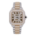 CTR Fully Iced Moissanite Watch – Two-Tone Gold & Silver #24