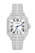CTR Baguette Fully Iced Moissanite Watch – Silver #6