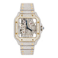CTR Skeleton Fully Iced Moissanite Watch – Silver & Gold #13