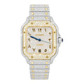 CTR Fully Iced Moissanite Watch – Silver & Gold Arabic Dial #16