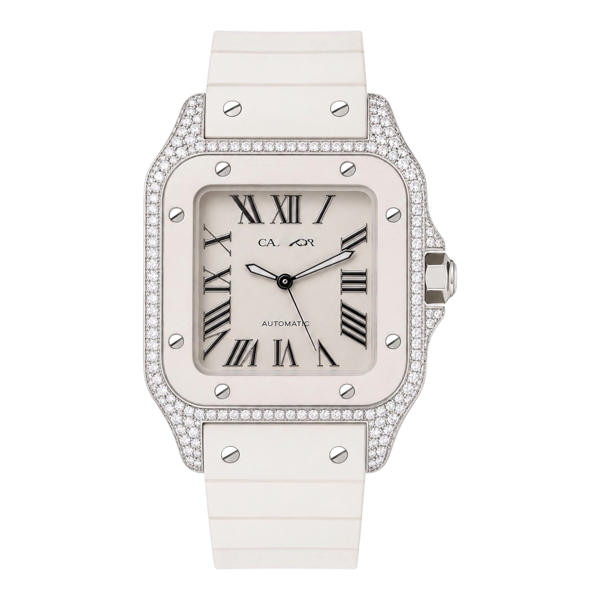 CTR Moissanite Bezel Watch – White #7
