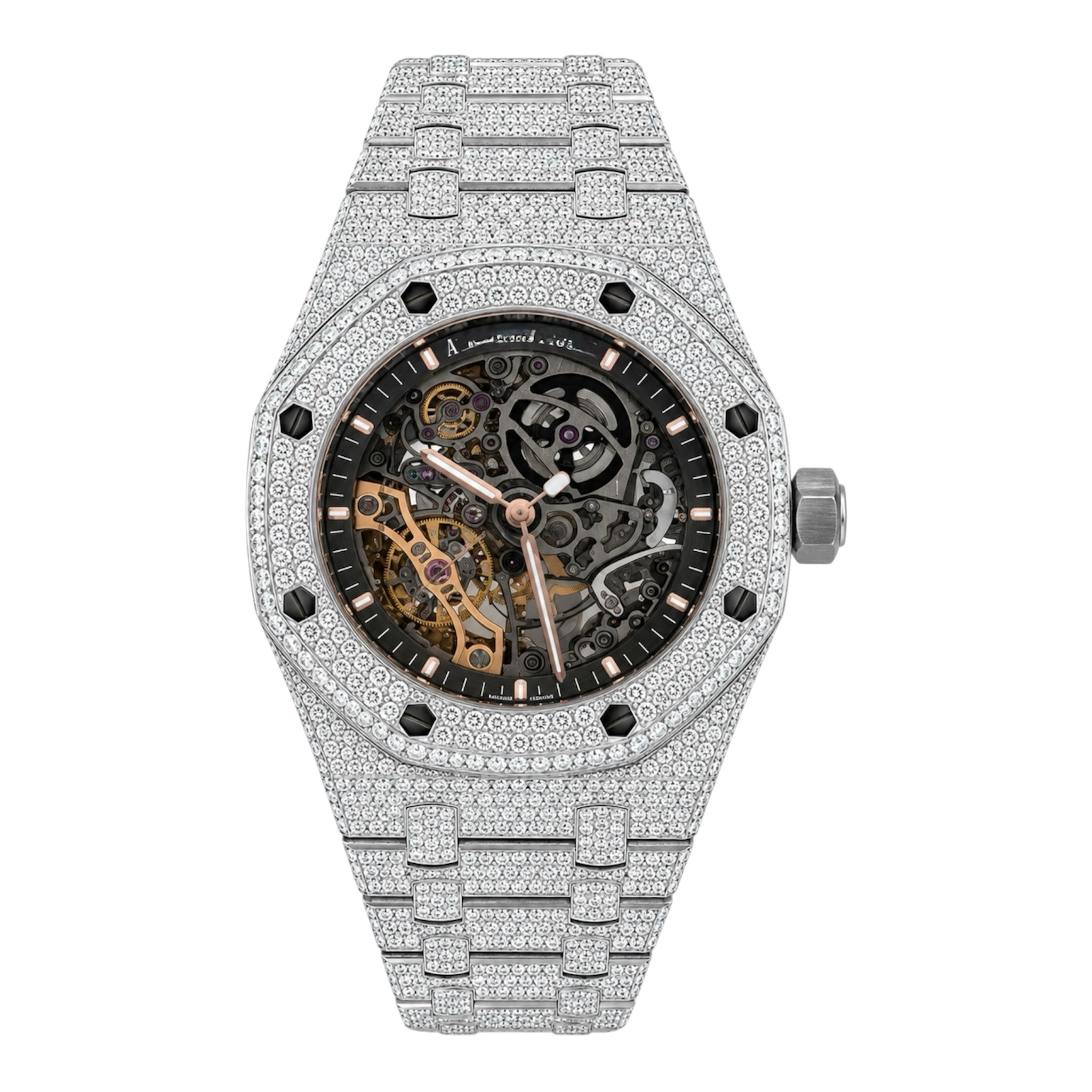 Aurelix Prestige Skeleton Moissanite Watch