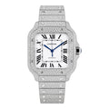 CTR Fully Iced Moissanite Watch – Silver & White #2