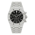 Aurelix Prestige – Full Iced Silver Chronograph Watch