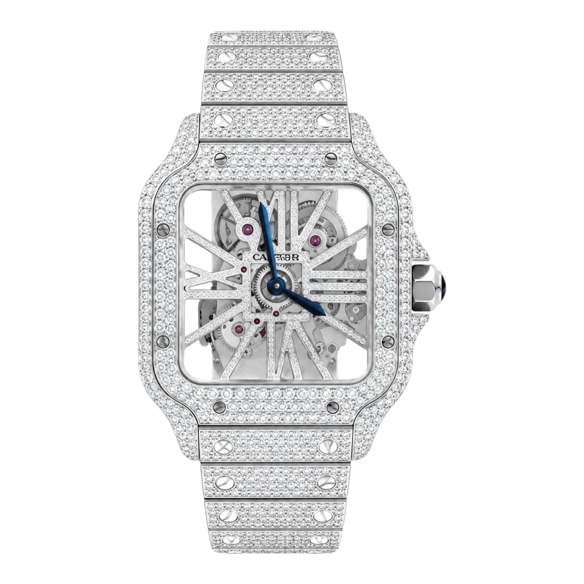 CTR Skeleton Fully Iced Moissanite Watch – All Silver #12
