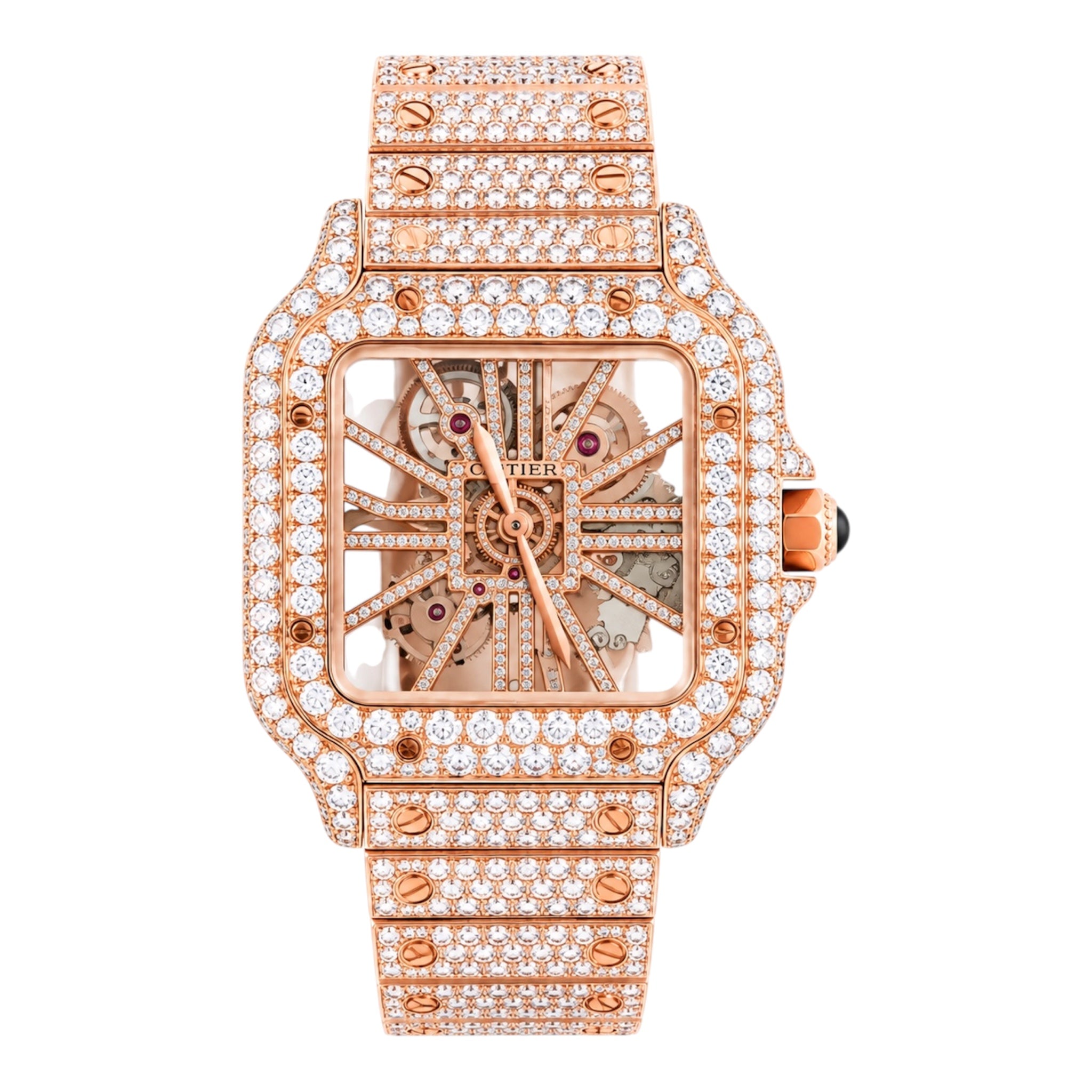 CTR Skeleton Fully Iced Moissanite Watch – Rose Gold #15
