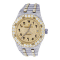 Aurelix Prestige Two-Tone Arabic Dial Moissanite Watch