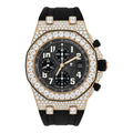 Aurelix Prestige Collection – Gold & Black Iced Moissanite Watch